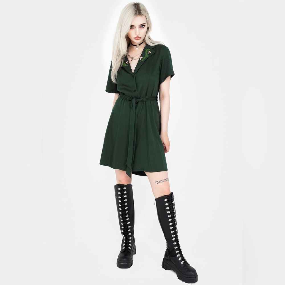 Disturbia Fable Button Up Mini Shirt Dress US 8 / UK 12 - Picture 11 of 11